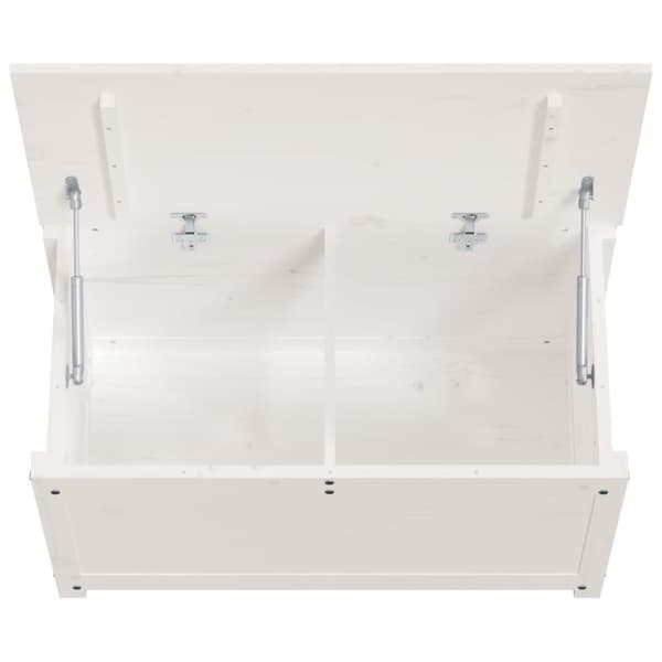 vidaXL opbevaringskasse 80x40x45,5 cm massivt fyrretræ hvid -  Skabe & opbevaring