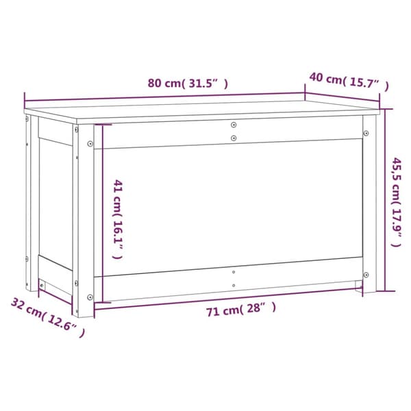 vidaXL opbevaringskasse 80x40x45,5 cm massivt fyrretræ hvid -  Skabe & opbevaring