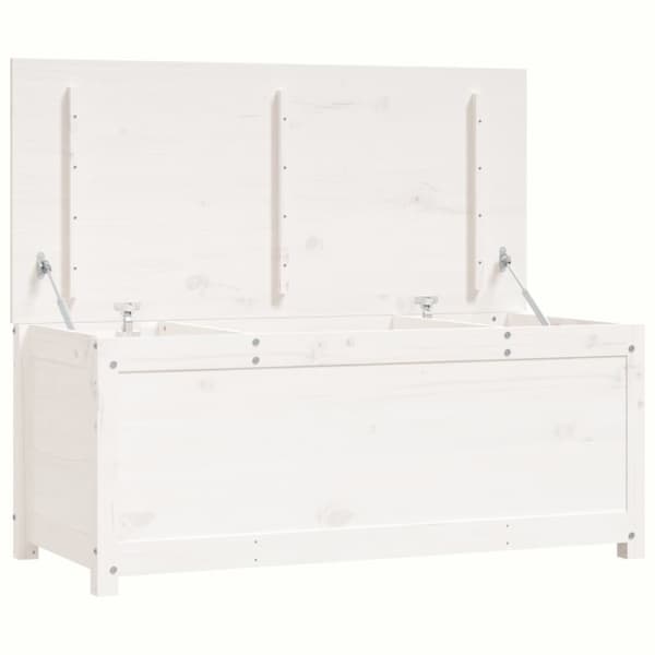 vidaXL opbevaringskasse 110x50x45,5 cm massivt fyrretræ hvid -  Skabe & opbevaring