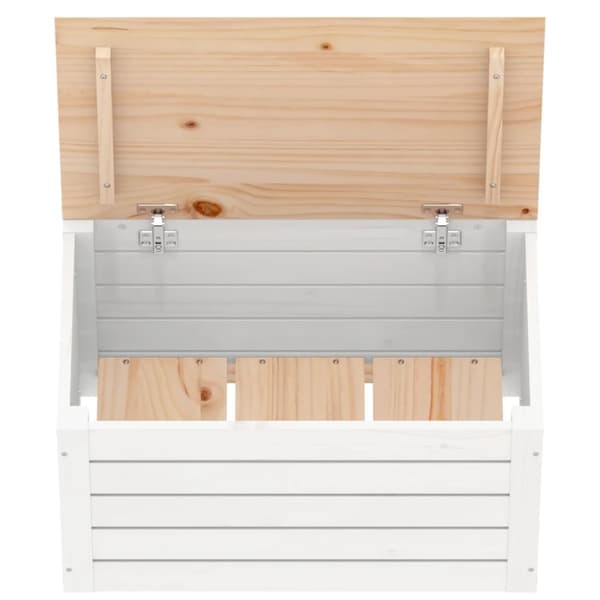 vidaXL opbevaringskasse 59,5x36,5x33 cm massivt fyrretræ hvid -  Skabe & opbevaring
