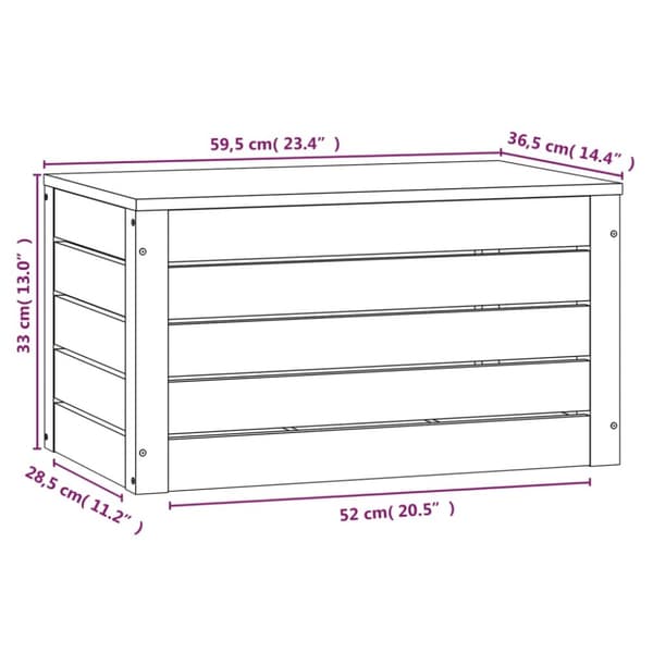 vidaXL opbevaringskasse 59,5x36,5x33 cm massivt fyrretræ hvid -  Skabe & opbevaring