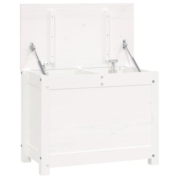vidaXL opbevaringskasse 60x32x45,5 cm massivt fyrretræ hvid -  Skabe & opbevaring