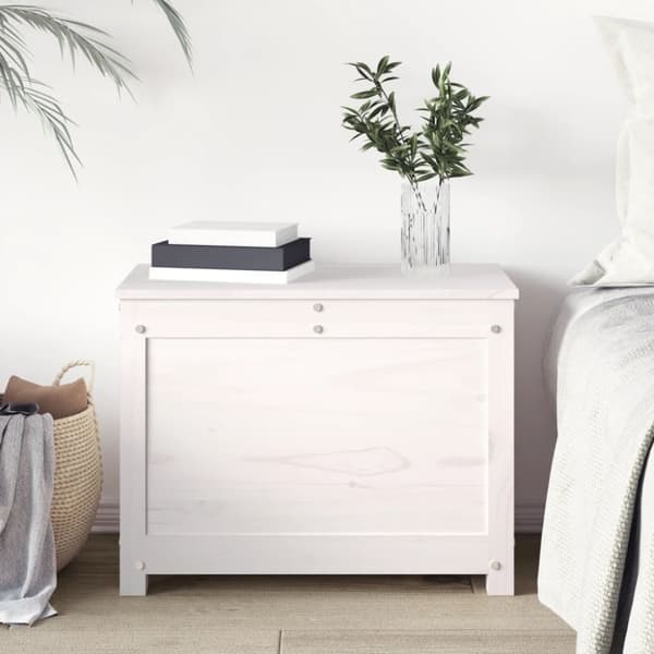 vidaXL opbevaringskasse 60x32x45,5 cm massivt fyrretræ hvid -  Skabe & opbevaring