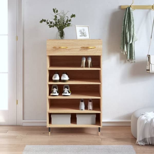 vidaXL Kenkäkaappi Sonoma-tammi 60x35x105 cm tekninen puu -  Kaapit & säilytysratkaisut