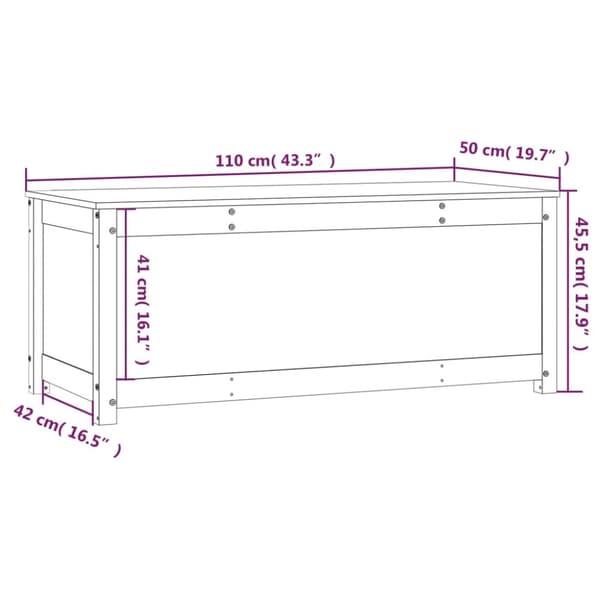 vidaXL Förvaringslåda 110x50x45,5 cm massiv furu -  Skåp & lagring