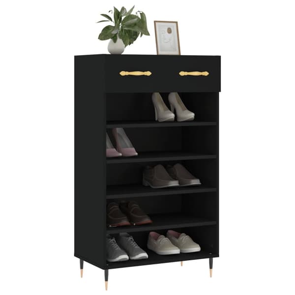 vidaXL Kenkäkaappi musta 60x35x105 cm tekninen puu -  Kaapit & säilytysratkaisut