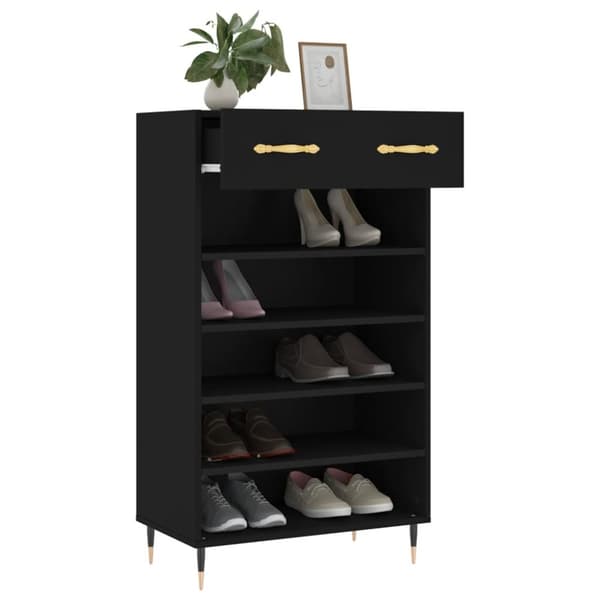 vidaXL Kenkäkaappi musta 60x35x105 cm tekninen puu -  Kaapit & säilytysratkaisut
