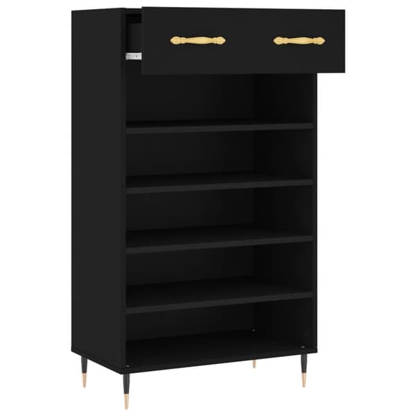 vidaXL Kenkäkaappi musta 60x35x105 cm tekninen puu -  Kaapit & säilytysratkaisut
