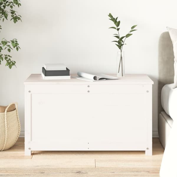 The Living Store Förvaringslåda vit 80x40x45,5 cm massiv furu -  Skåp & lagring