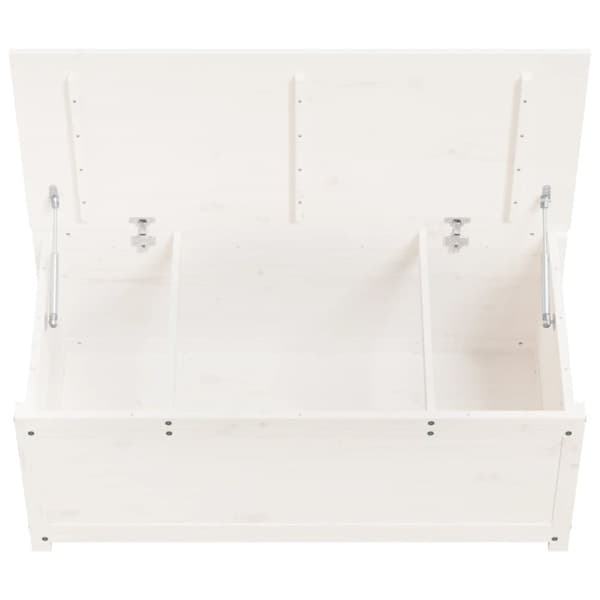 The Living Store opbevaringskasse 110x50x45,5 cm massivt fyrretræ hvid -  Skabe & opbevaring