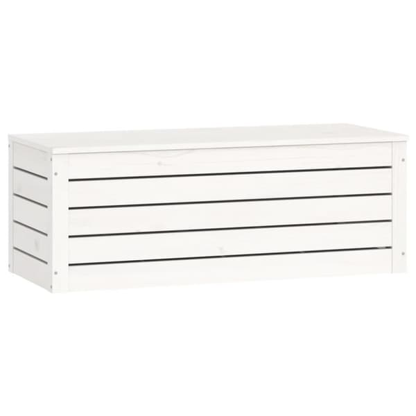 The Living Store opbevaringskasse 89x36,5x33 cm massivt fyrretræ hvid -  Skabe & opbevaring