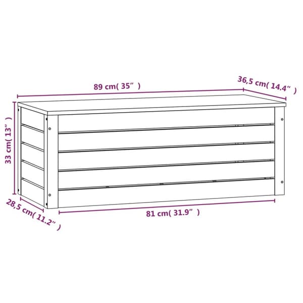 The Living Store opbevaringskasse 89x36,5x33 cm massivt fyrretræ hvid -  Skabe & opbevaring