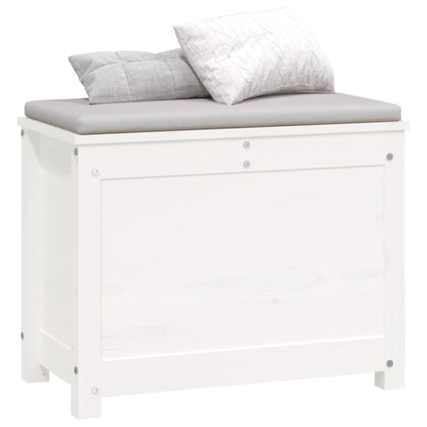 The Living Store opbevaringskasse 60x32x45,5 cm massivt fyrretræ hvid -  Skabe & opbevaring