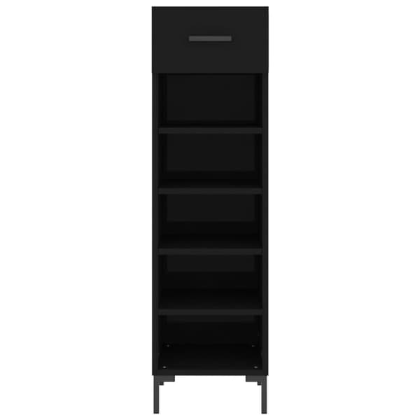 The Living Store skoskab 30x35x105 cm konstrueret træ sort - Skabe & opbevaring