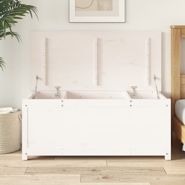 Kaapit & säilytysratkaisut - Living Säilytyslaatikko valkoinen 110x50x45,5 cm täysi mänty