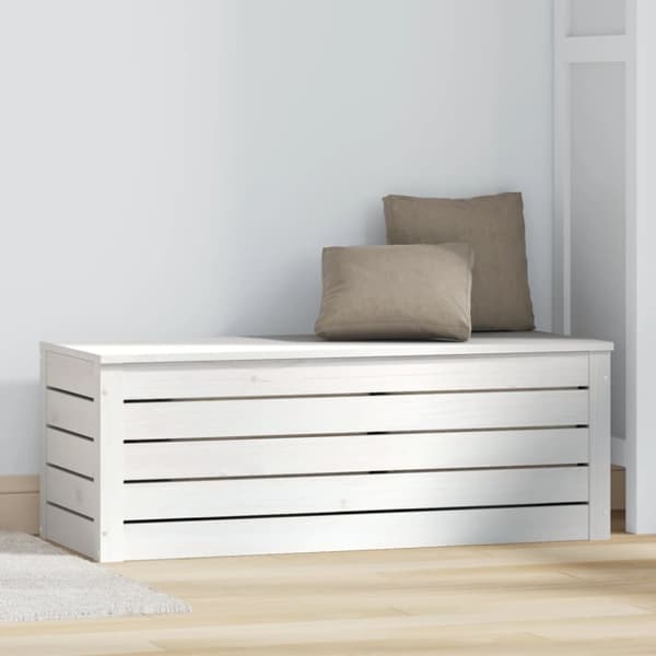 Skabe & opbevaring - Living opbevaringskasse 89x36,5x33 cm massivt fyrretræ hvid