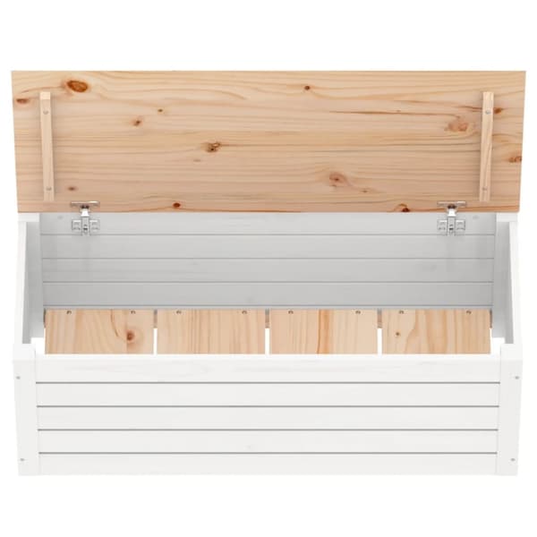Skabe & opbevaring - Living opbevaringskasse 89x36,5x33 cm massivt fyrretræ hvid