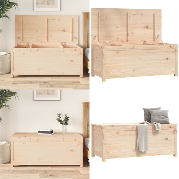 Opbevaringskasse 110x50x45,5 cm massivt fyrretræ - Opbevaringskasse - Opbevaringskasser - Home & Living