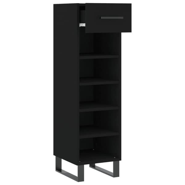 Skoskab 30x35x105 cm konstrueret træ sort - Skoreol - Skoreoler - Home & Living