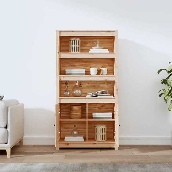 Förvaringshylla 80x35x154 cm massiv furu