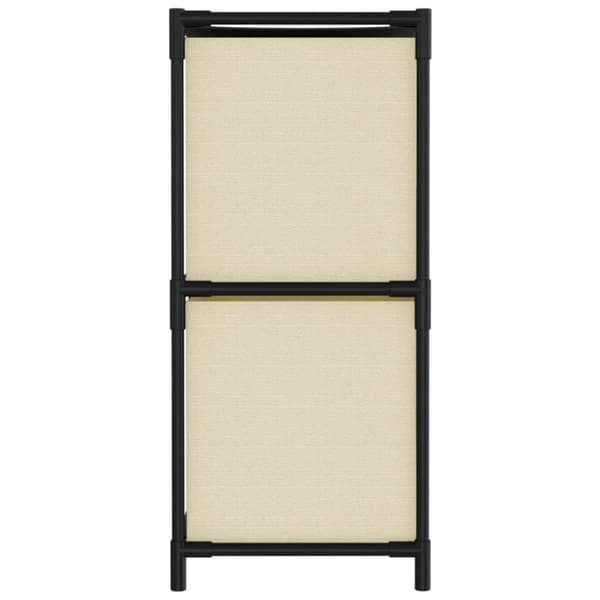 opbevaringsreol med 4 stofkurve 63x30x71 cm stål cremefarvet