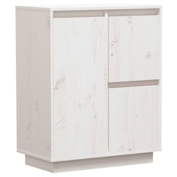 skænk 60x34x75 cm massivt fyrretræ hvid