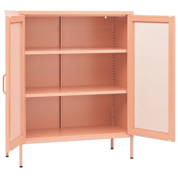 Förvaringsskåp rosa 80x35x101,5 cm stål