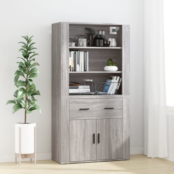 vægskab 80x33x80 cm konstrueret træ grå sonoma-eg
