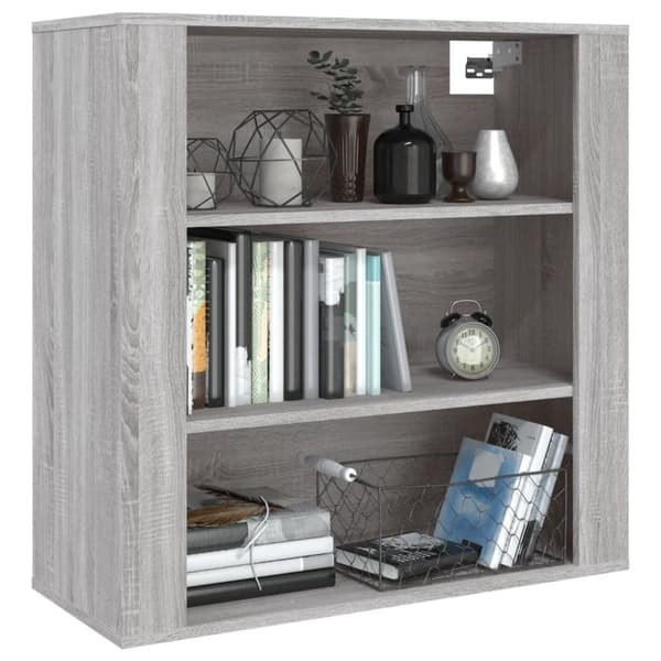vægskab 80x33x80 cm konstrueret træ grå sonoma-eg