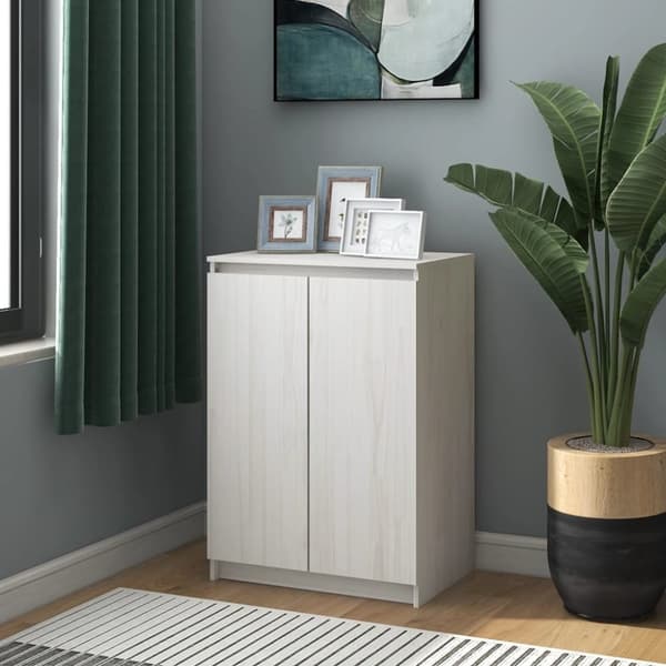 skænk 60x36x84 cm massivt fyrretræ hvid