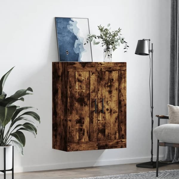 vægskab 69,5x34x90 cm konstrueret træ røget sonoma-eg