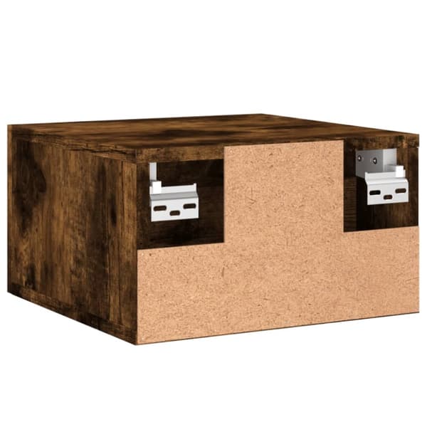væghængt sengebord 35x35x20 cm røget egetræsfarve