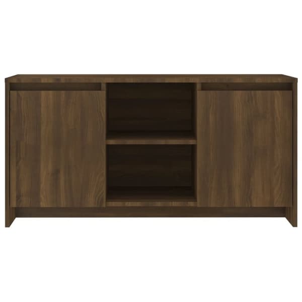 tv-bord 102x37,5x52,5 cm spånplade brun egetræsfarve