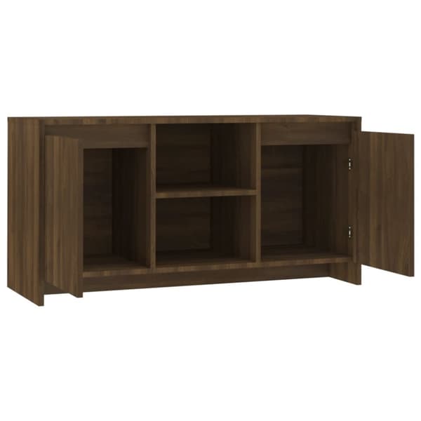 tv-bord 102x37,5x52,5 cm spånplade brun egetræsfarve