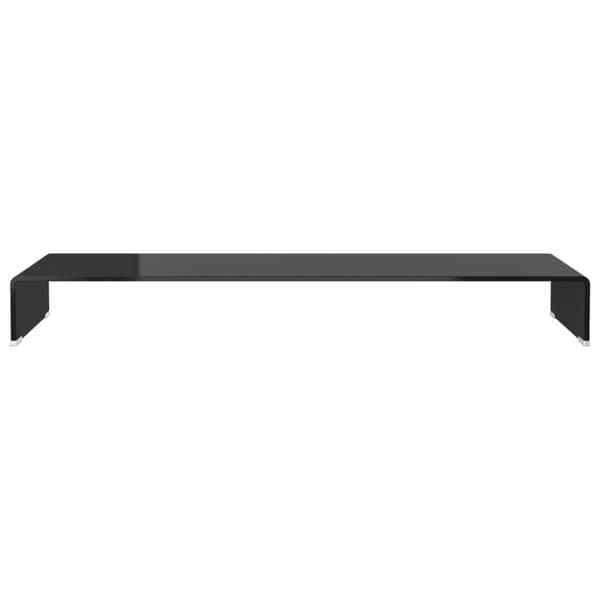 TV-stander/monitorstand sort glas 110x30x13 cm