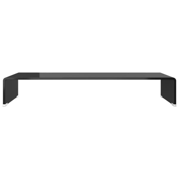 TV-stander/monitorstand sort glas 80x30x13 cm