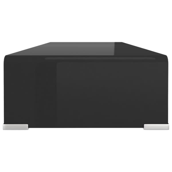 TV-stander/monitorstand sort glas 80x30x13 cm