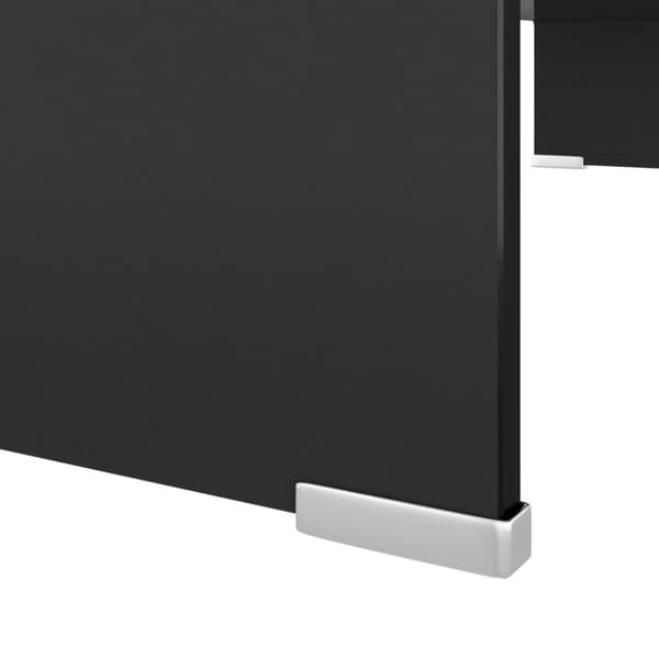 TV-stander/monitorstand sort glas 80x30x13 cm