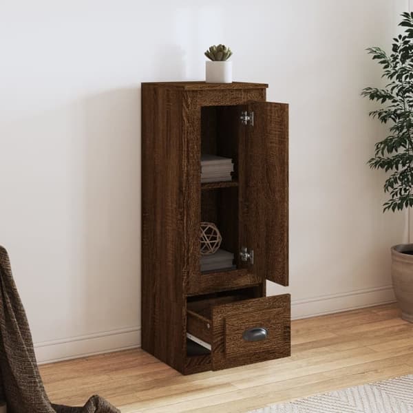 skab 36x35,5x103,5 cm konstrueret træ brun egetræsfarve