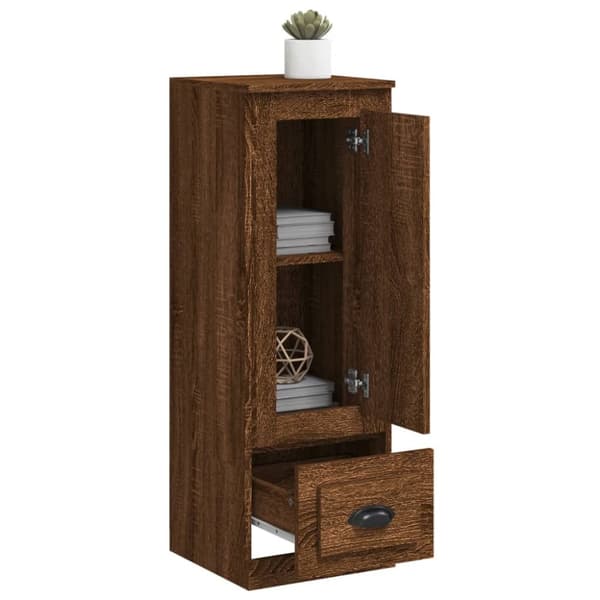 skab 36x35,5x103,5 cm konstrueret træ brun egetræsfarve