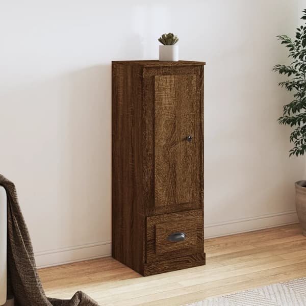skab 36x35,5x103,5 cm konstrueret træ brun egetræsfarve