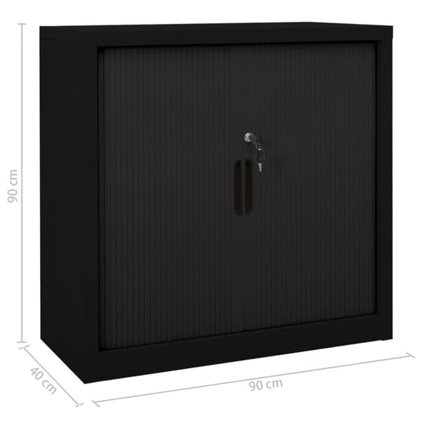 Skåp med skjutdörr svart 90x40x90 cm stål