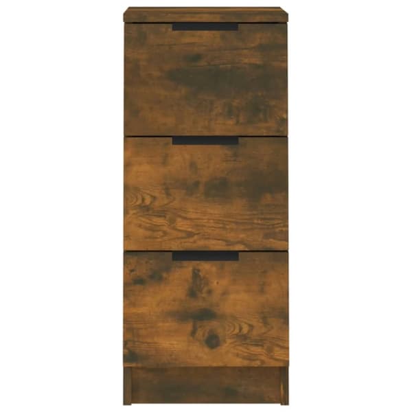 skænke 2 stk. 30x30x70 cm konstrueret træ røget egetræ