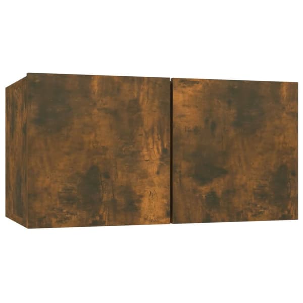 Hängande TV-skåp 2 st rökfärgad ek 60x30x30 cm