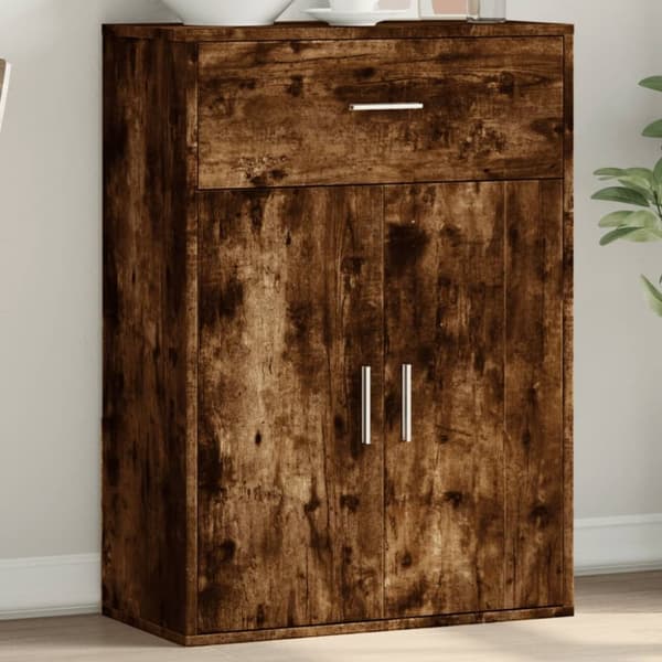 skænk 60x30x84 cm konstrueret træ røget egetræsfarve