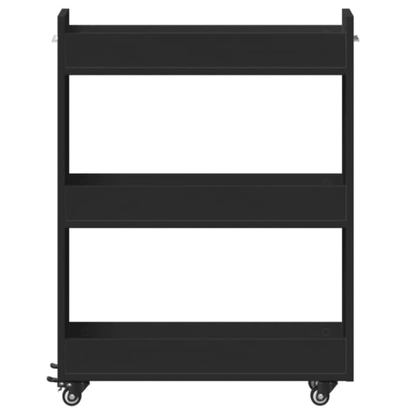 Skåp med hjul svart 60x22x79 cm konstruerat trä