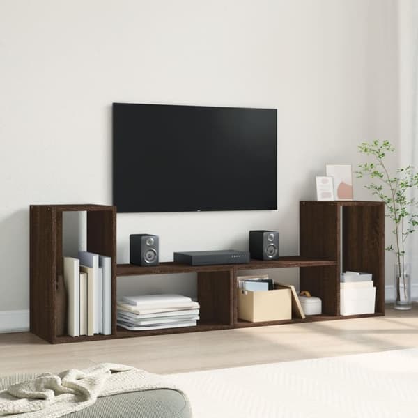 TV-seinäkaapit 2 kpl ruskea tammi 75x30x50 cm tekninen puu