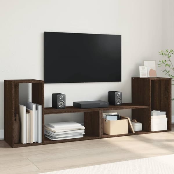 TV-seinäkaapit 2 kpl ruskea tammi 75x30x50 cm tekninen puu