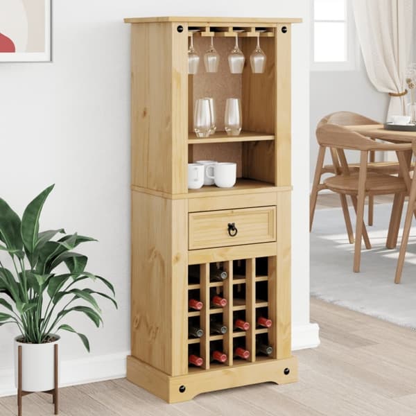 vinreol Corona 56x35x120 cm massivt fyrretræ