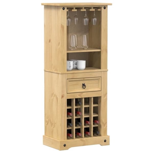 vinreol Corona 56x35x120 cm massivt fyrretræ